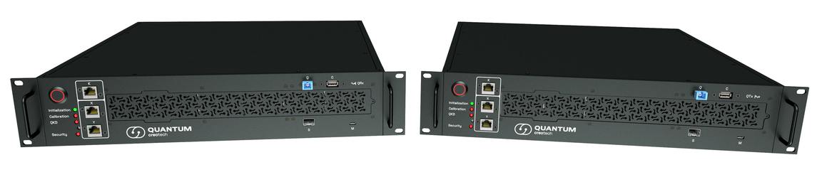 Two rack-mounted QKD modules shown in Creotech Quantum S.A.’s official product leaflet.